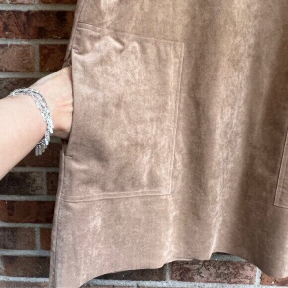 Aritzia * Wilfred Free Nori Faux Suede Shift Dress EUC L - Picture 7 of 15